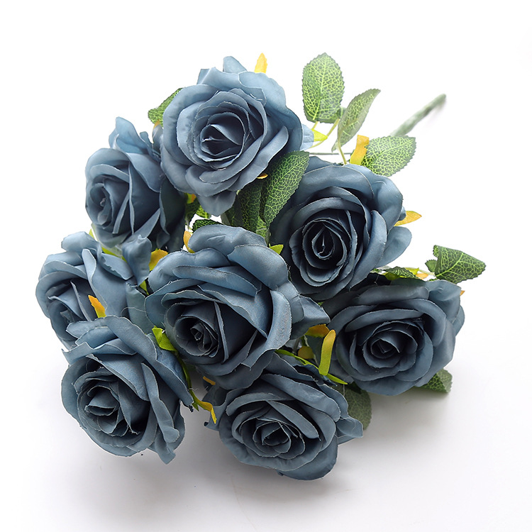 10 artificial rose bouquets wedding decoration props fake flowers home flower arrangements hand held flowers