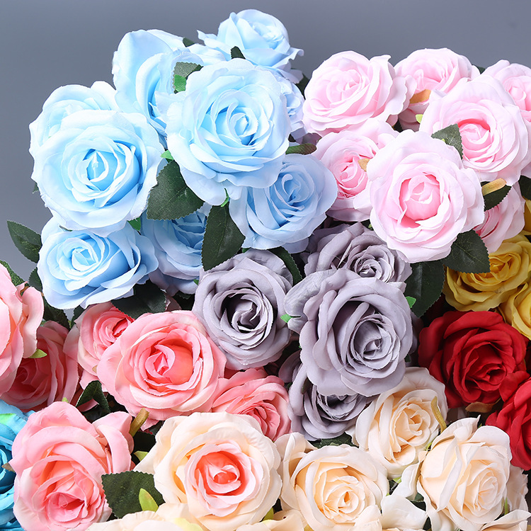 10 artificial rose bouquets wedding decoration props fake flowers home flower arrangements hand held flowers