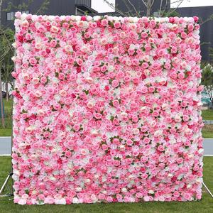 गुलाबी कपडा तल सिमुलेशन फूल पर्खाल विवाह पुष्प कला गुलाब पर्खाल