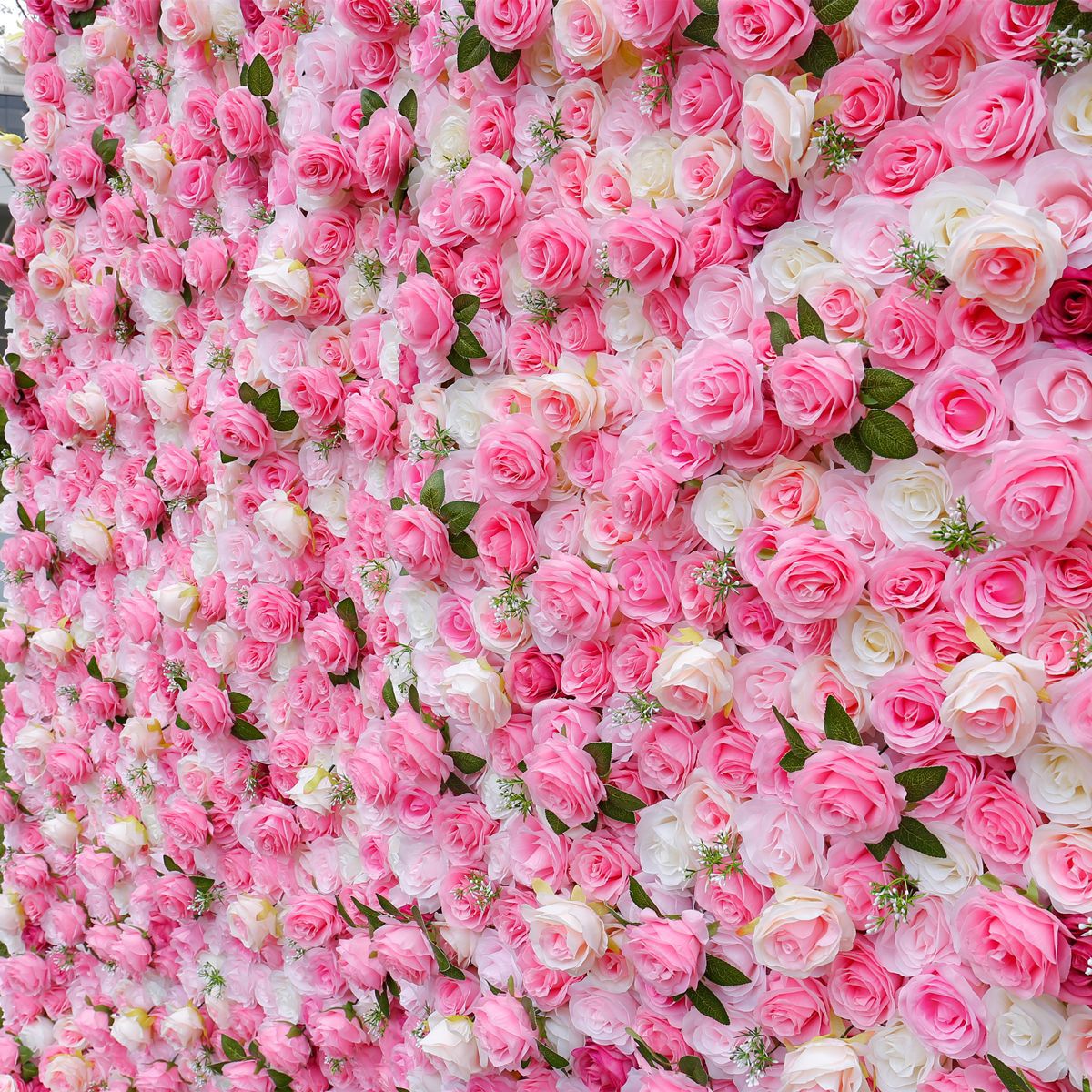 गुलाबी कपड़ा नीचे सिमुलेशन फूल दीवार शादी पुष्प कला गुलाब दीवार