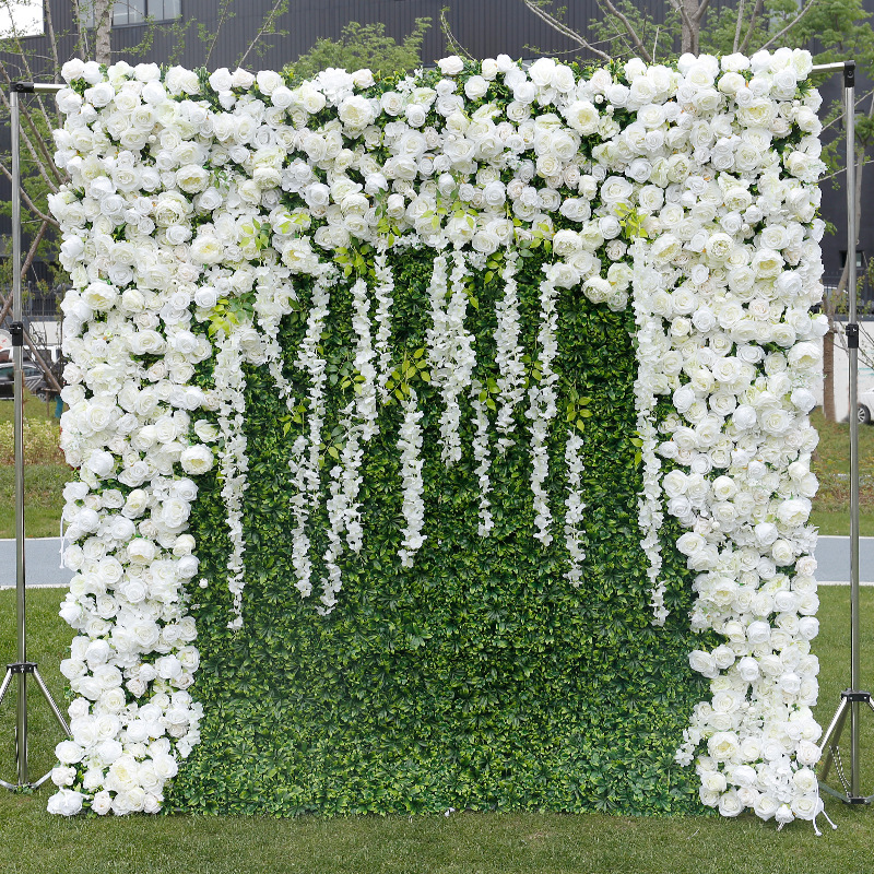 Висок клас плат дъно симулация цвете стена, фонова стена зелена растителна стена сватба и външна декорация растителна стена