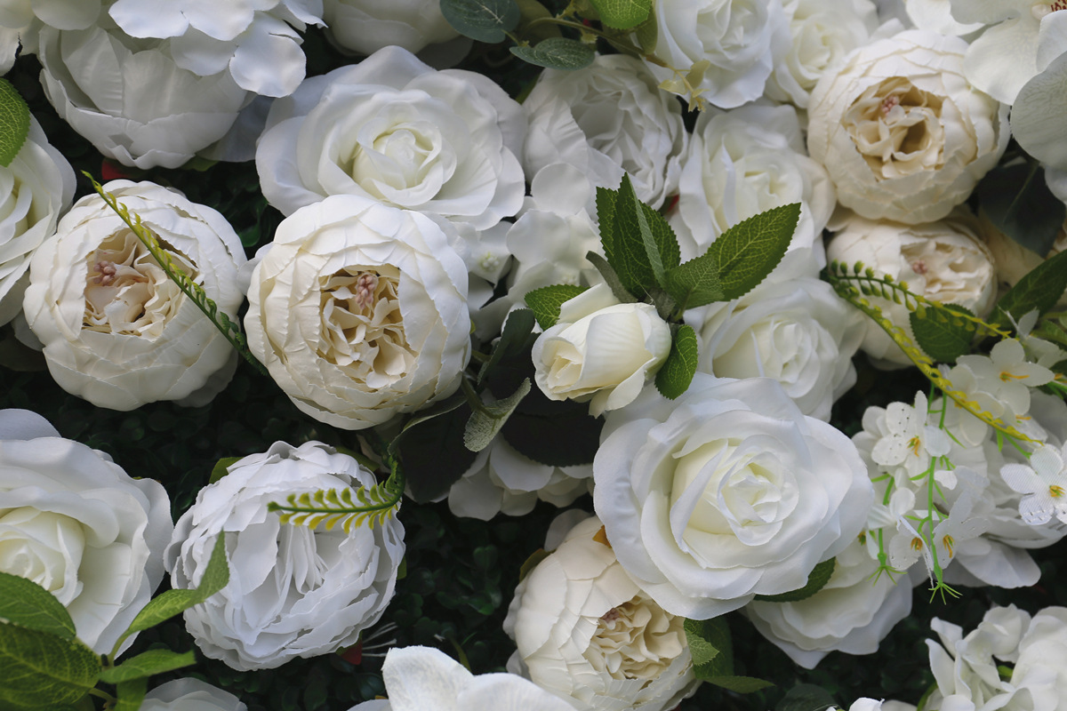 בד לבן תחתית פרח קיר רקע קיר סימולציית חתונה פרח קניון חתונה קישוט חלון רקע אדמונית פרח קיר