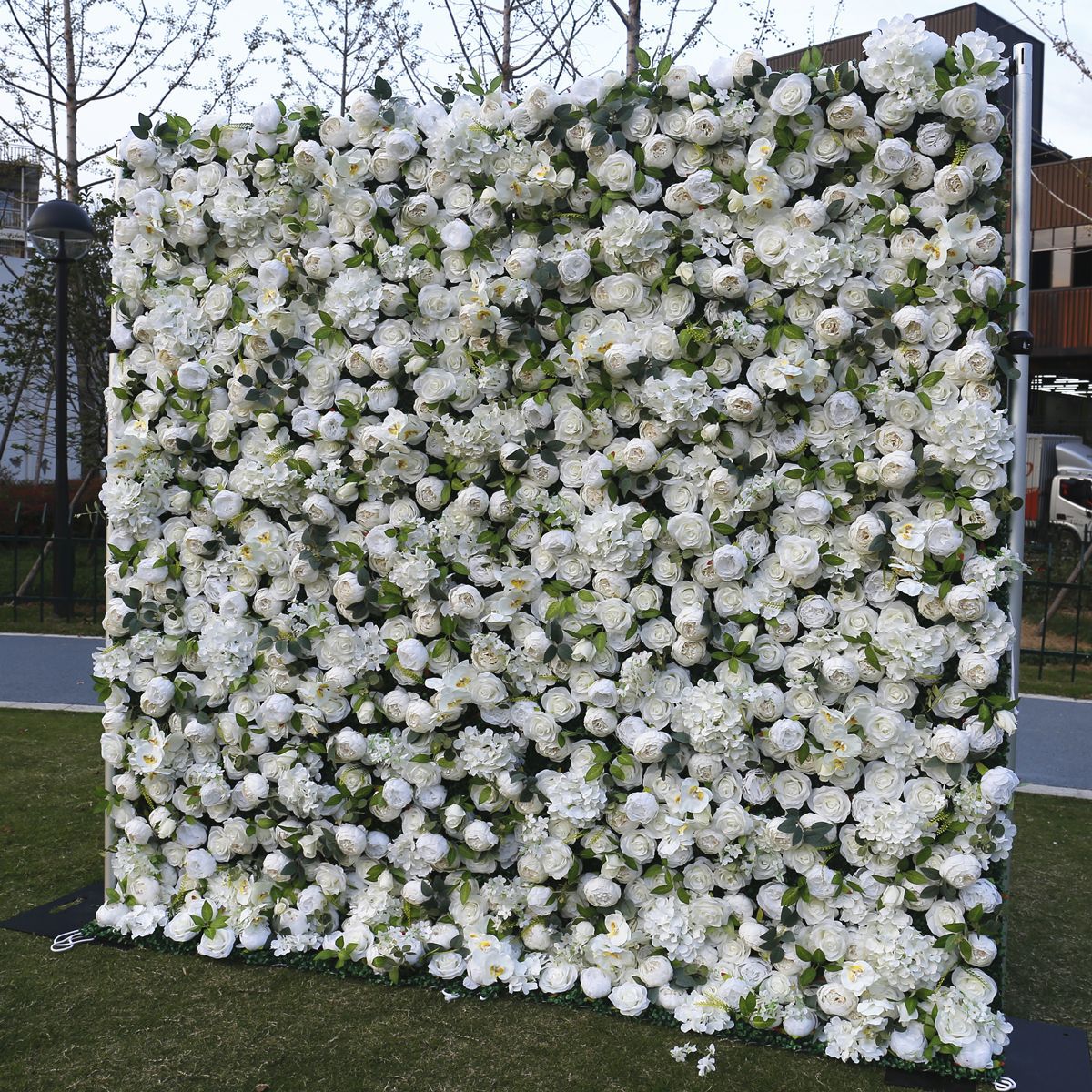 Bílé plátno spodní květina stěna pozadí stěna Svatební simulace květina Svatební centrum dekorace oken pozadí pivoňka květinová stěna
