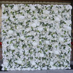 White 5D fabric flower wall background wall outdoor party activities wedding decorations weddings