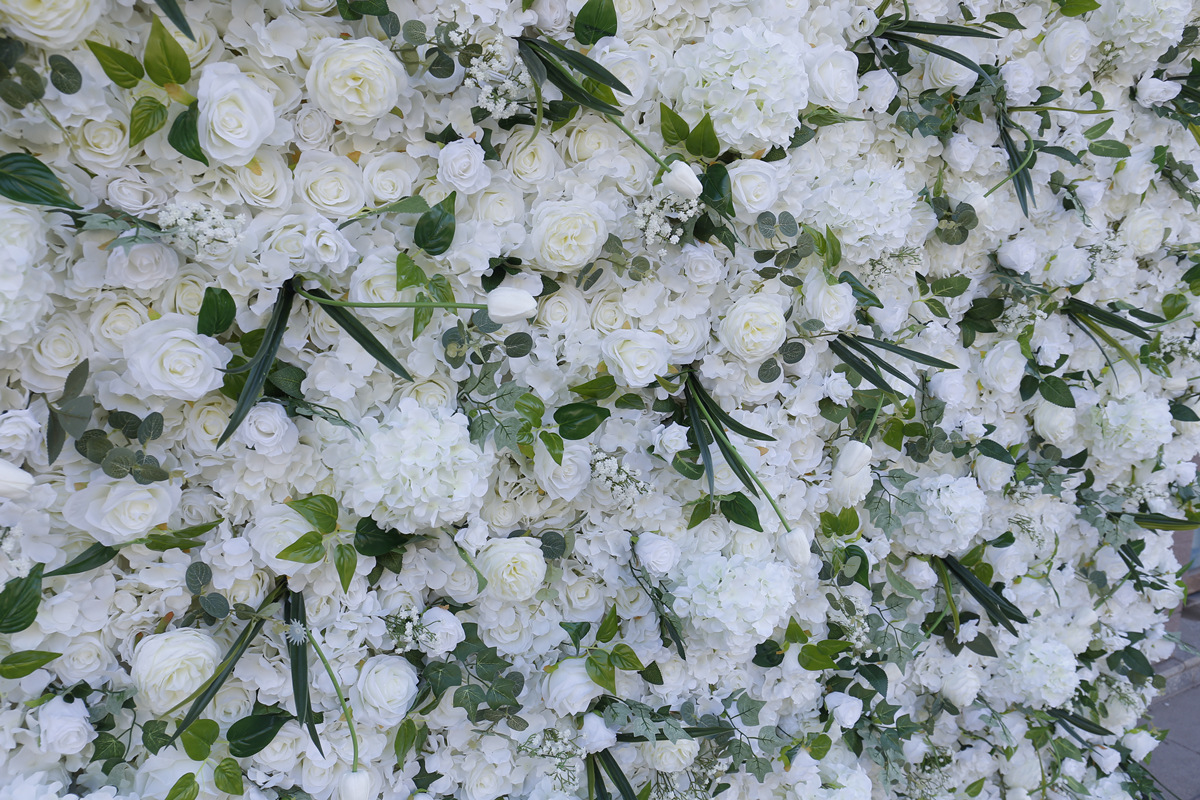 Bianco 5D tessuto fiore muro sfondo muro attività per feste all'aperto decorazioni per matrimoni matrimoni