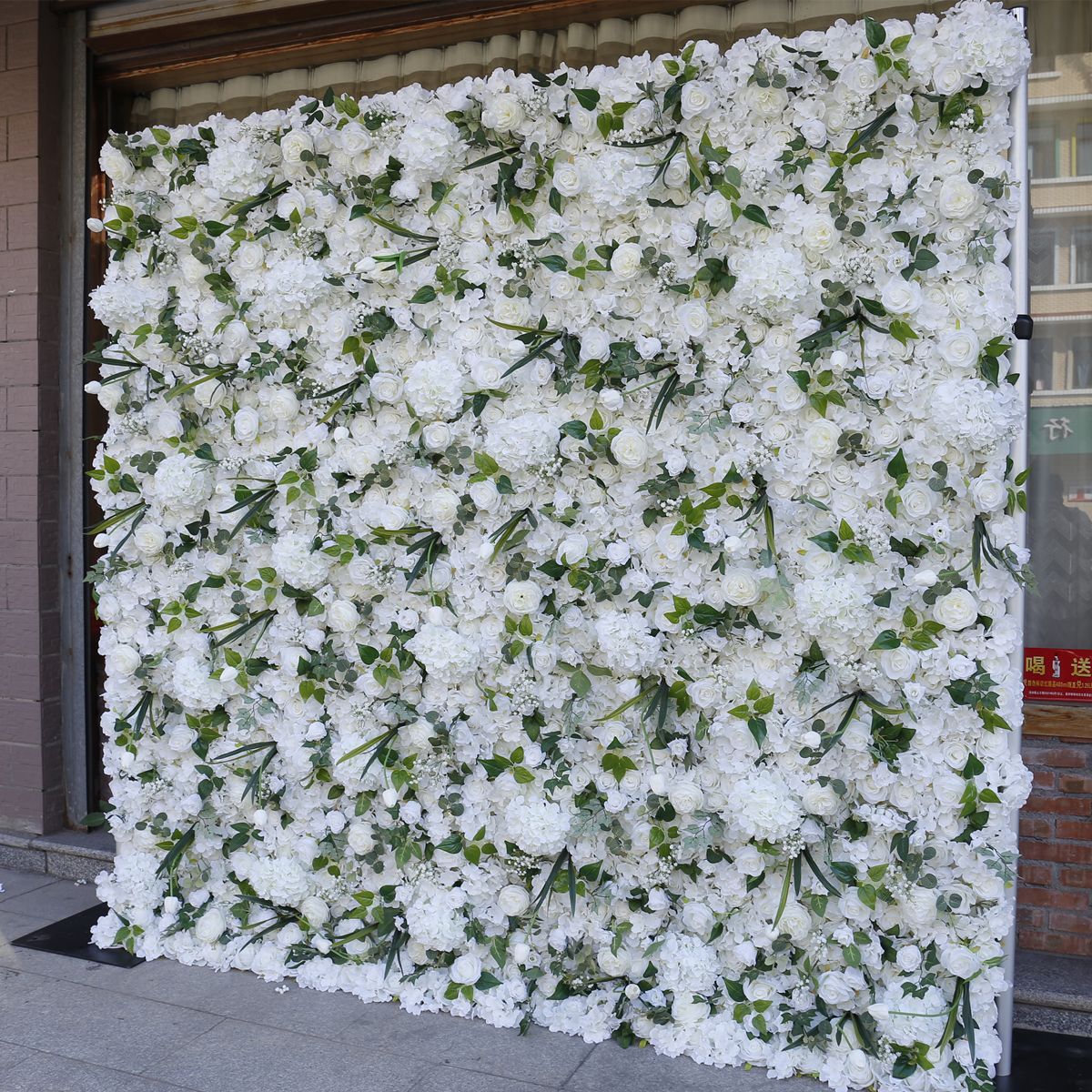 Bijela 5D tkanina cvijet zid pozadina zid vanjske zabave aktivnosti vjenčanja dekoracije vjenčanja