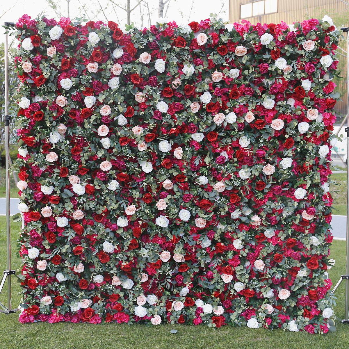 Miško serijos 5D audinio apatinis vestuvinis fonas, gėlių sienos imitacija, rožių kompozicija