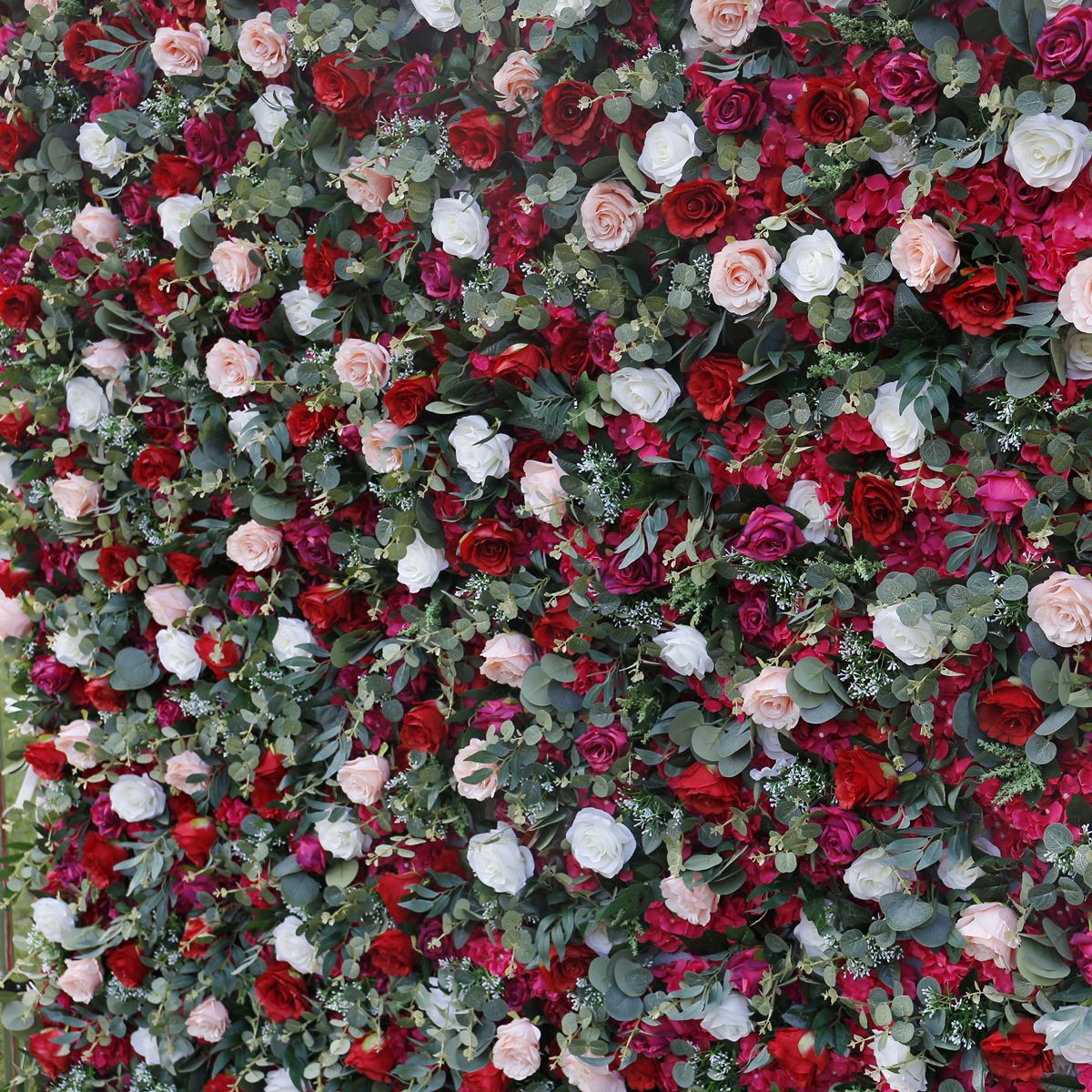 Alas Series 5D Kain Ngisor Wedding Background Flower Wall Simulasi Rose Arrangement