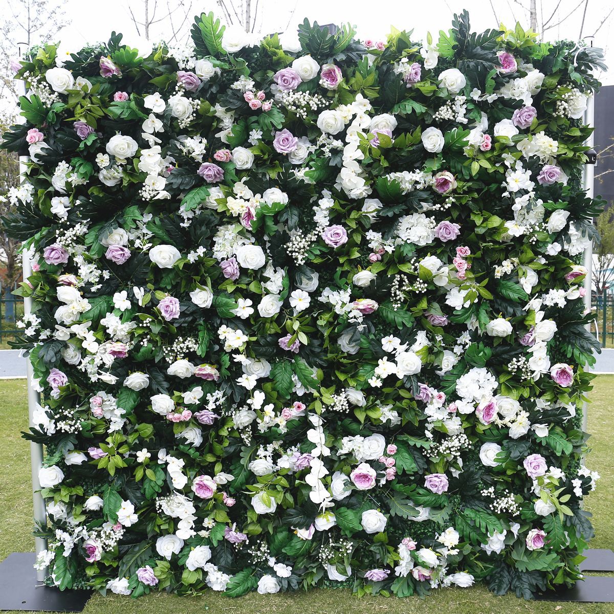 5D платнена симулация на дъното на розовата стена на фона на стената сватбена украса Зелена растителна стена растителна стена