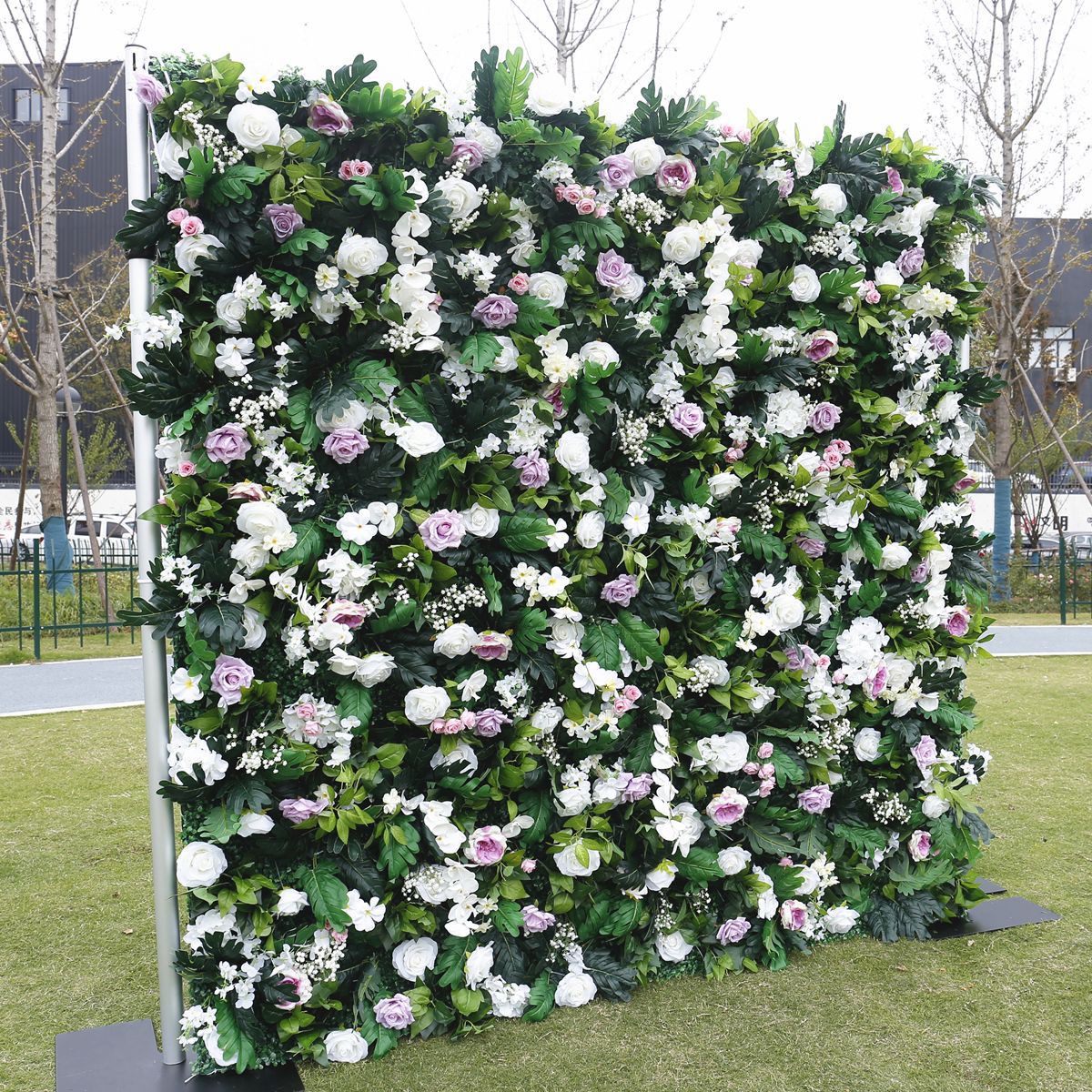 5D klud bund simulation rose væg baggrund væg bryllup dekoration grøn plante væg plante væg