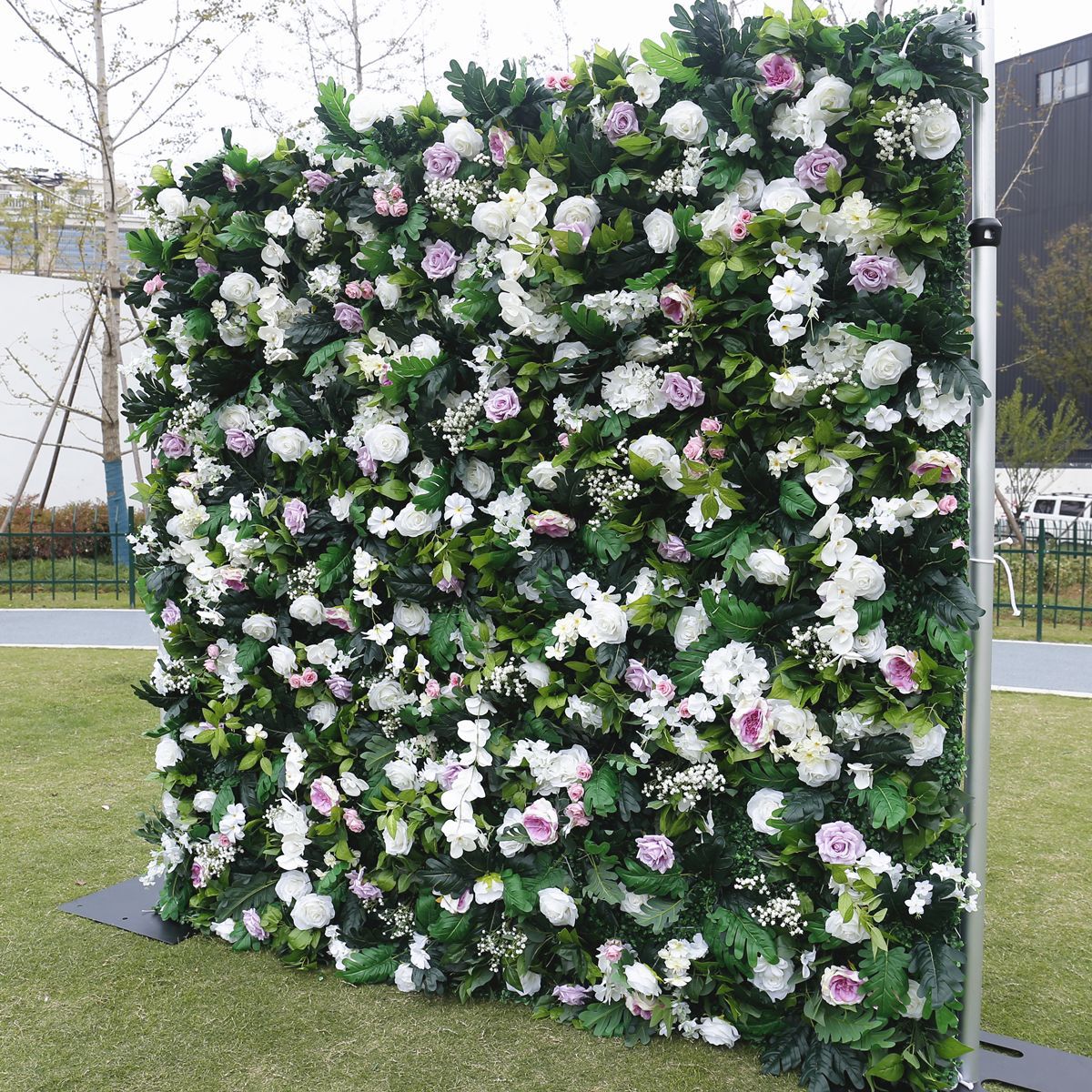 Simulasi bawah kain 5D dinding latar belakang dinding mawar hiasan perkahwinan dinding tumbuhan hijau dinding tumbuhan