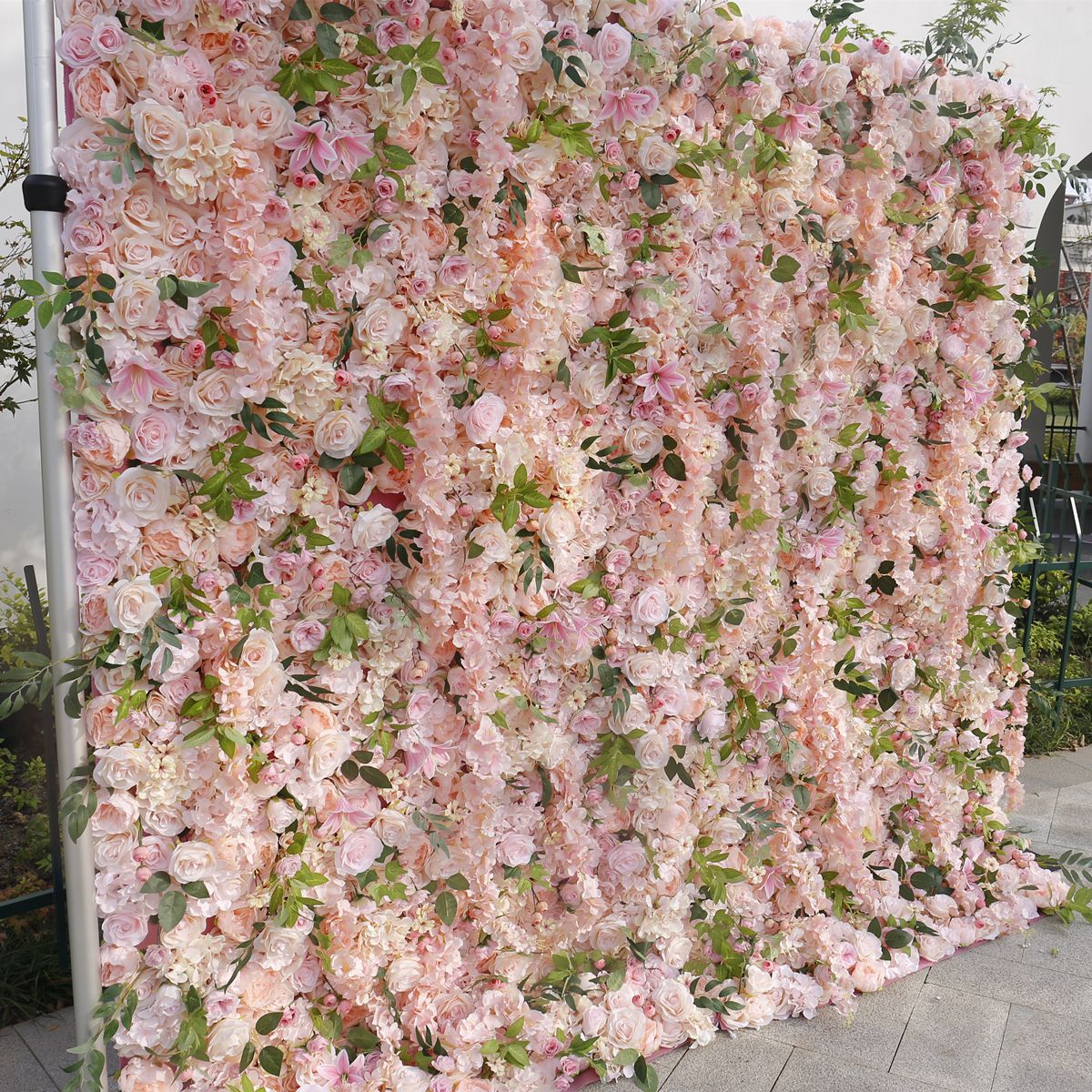 Pink cloth bottom simulation flower wall background wall Amazon foreign trade 5D wedding reception decoration