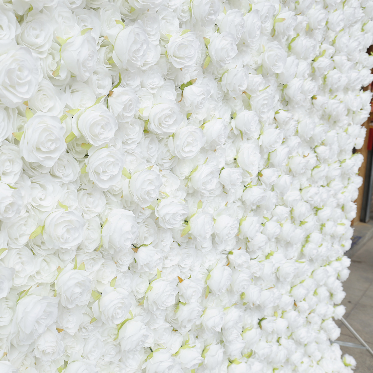 Zuivere witte doek onderste roos muur achtergrond muur high-density 5D bruiloft decoratie bruiloft decoratie