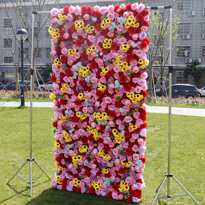 5D Stoffboden Simulation Blumenwand Hintergrundwand Hochzeit und Hochzeitszubehör Sonnenblumenwand