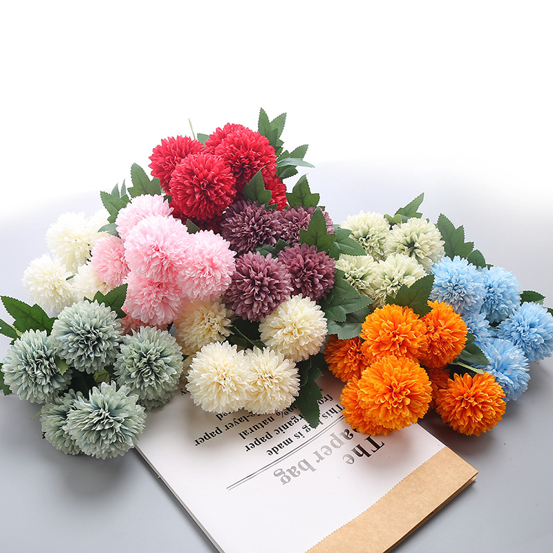 High quality hot selling style simulation circular artificial flower table vase flower arrangement indoor decoration