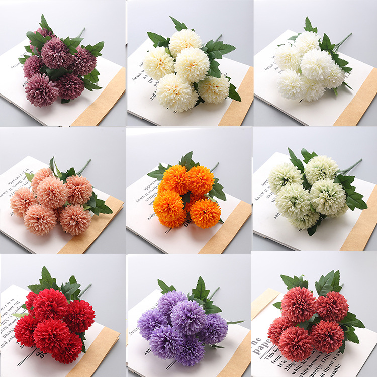 High quality hot selling style simulation circular artificial flower table vase flower arrangement indoor decoration