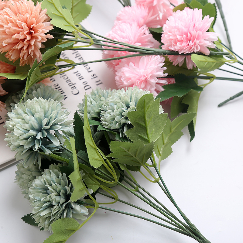 High quality hot selling style simulation circular artificial flower table vase flower arrangement indoor decoration