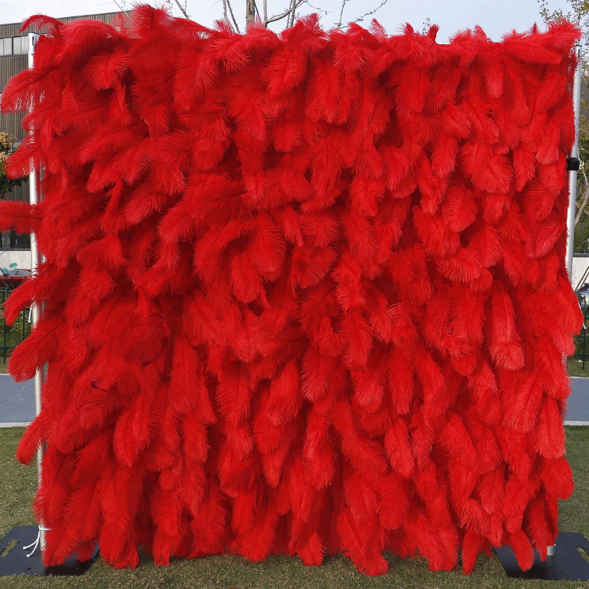 Ostrich Fur ພື້ນຫລັງ Feather Wall Photo Shooting Wedding Decoration Flower Wall