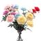 Simulated 3-head European tea rose peony bouquet vase with single flower arrangement for home decoration