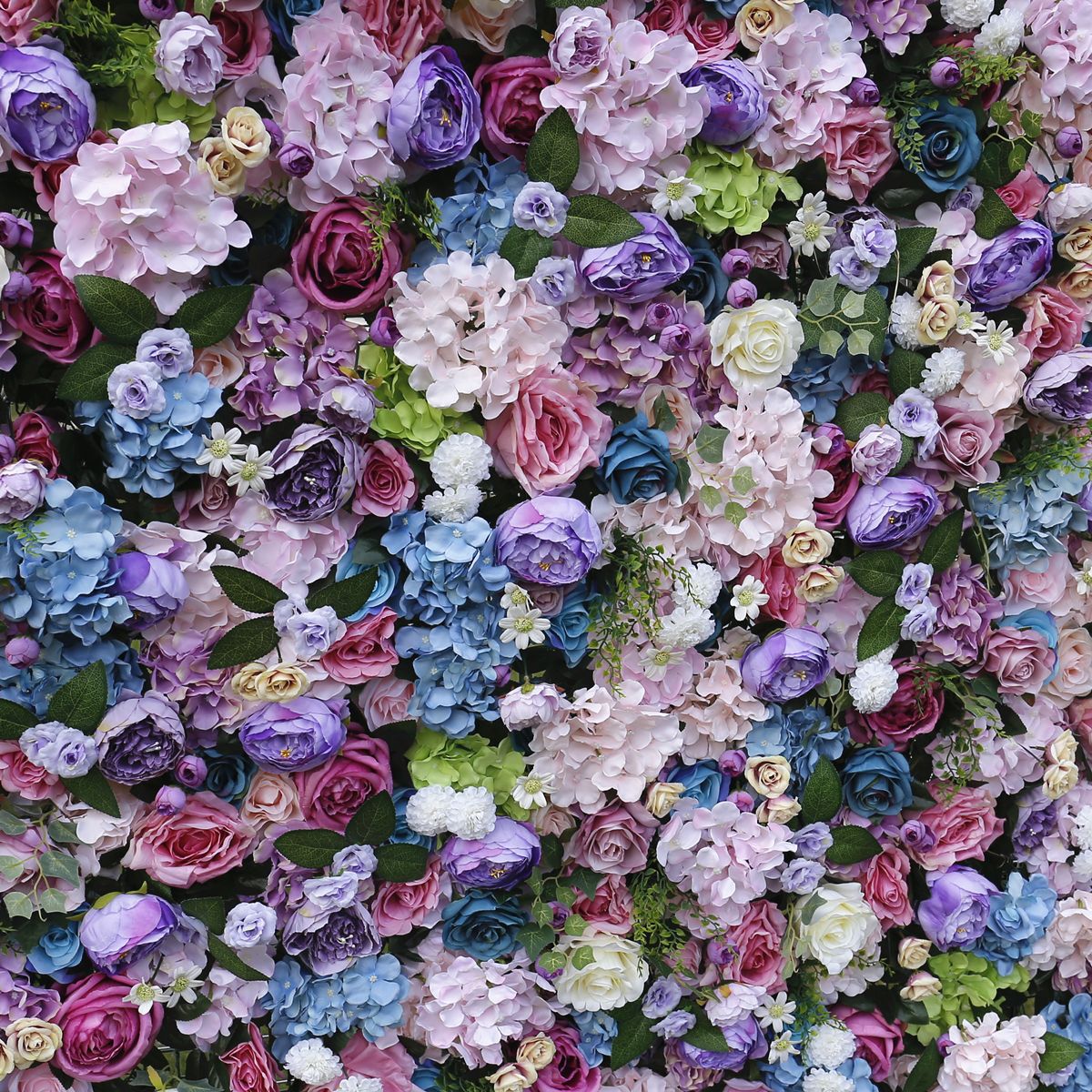 Mur de fleurs simulé avec décoration de mariage de fond de mur de fond de tissu décoration intérieure et fleurs simulées