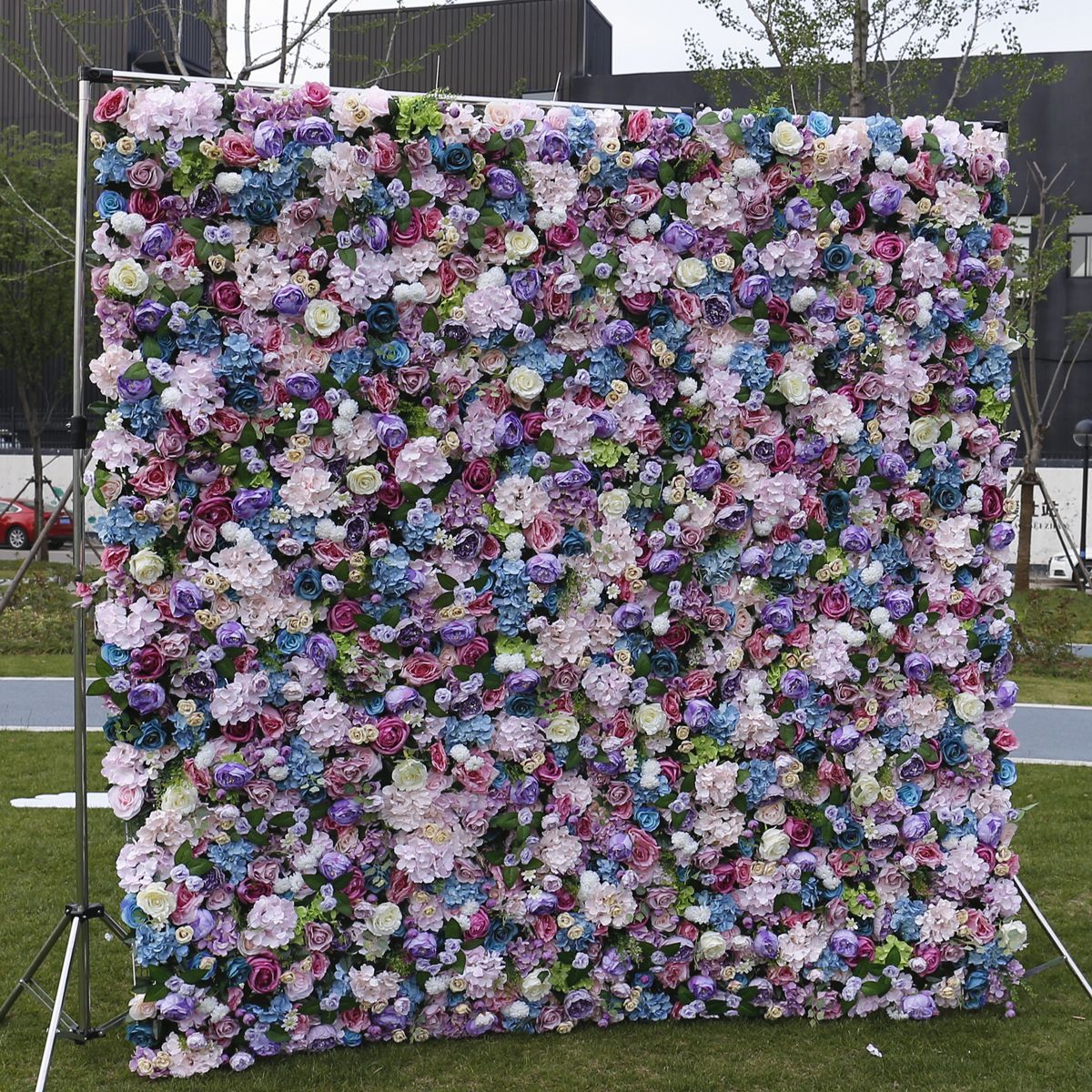 קיר פרחים מדומה עם רקע תחתון מבד קיר קישוט חתונה קישוט פנים ופרחים מדומים