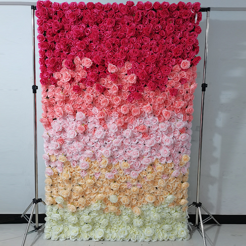 Simulated flower wall cloth bottom 3D background wall gradient wedding layout studio photography