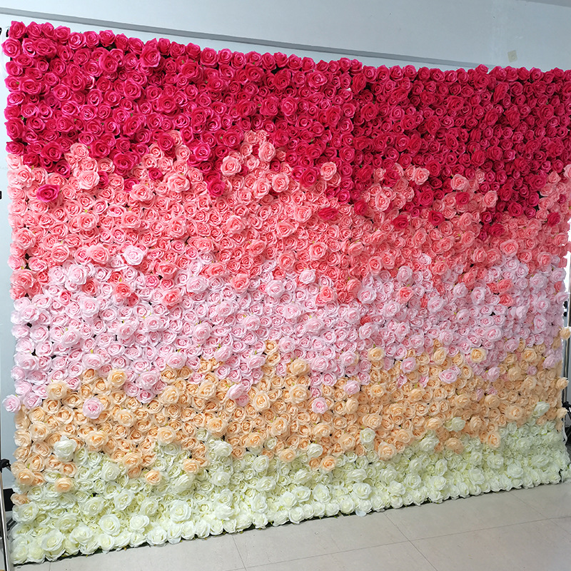 Simulovaná kvetinová stena tkanina dno 3D pozadie steny gradient svadobné rozloženie štúdiové fotografie