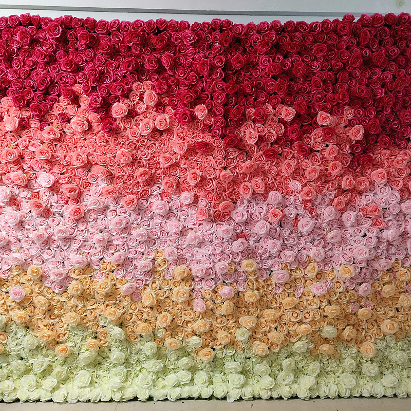 Symulowane kwiatowe ściany tkaniny dno 3D ściana tła gradientu układ ślubny fotografia studyjna