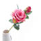 Artificial European style 2-head rolled edge single rose dining table wedding decoration fake flower branch