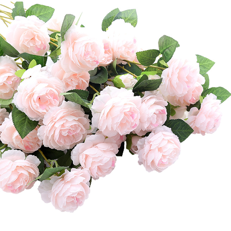  Tataiso ea Tsela ea Lechato Peony Flower Table Wedding 