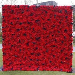 Red cloth bottom simulated flower background wall, outdoor activities, wedding decoration, wedding decoration, flower wall