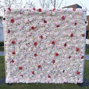 Artificial Pink cloth bottom simulation flower wall wedding decoration