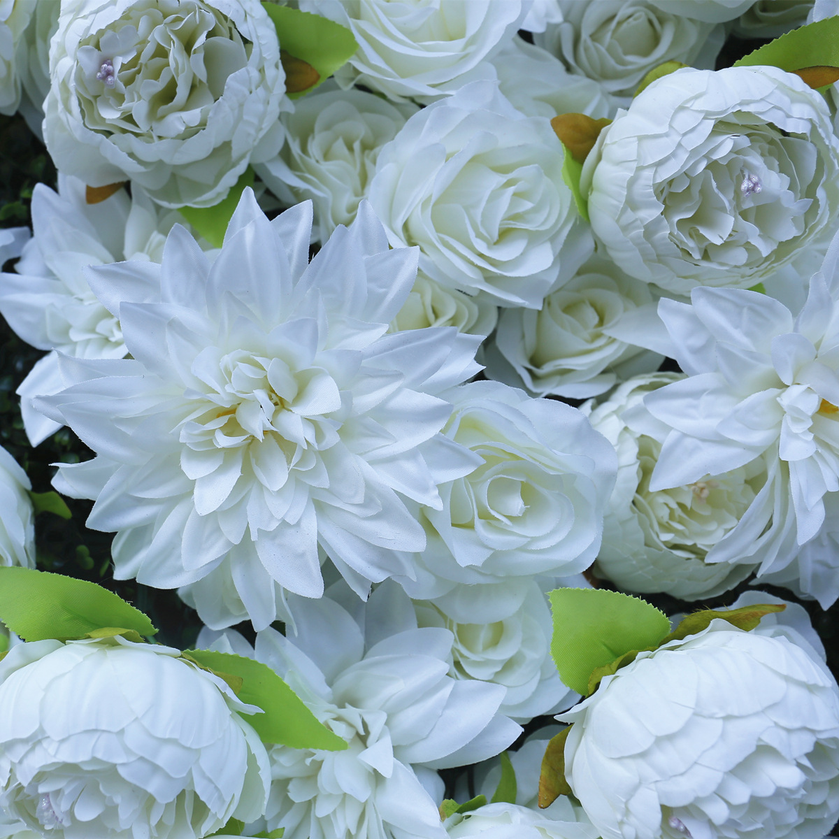 Mô phỏng thực vật màu xanh lá cây nền tường trang trí đám cưới trang trí đám cưới vải trắng phía dưới bức tường hoa