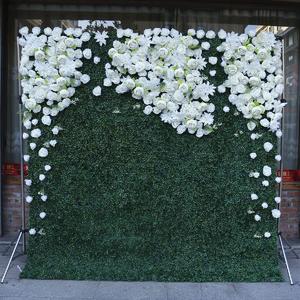 Simuleret plante grøn plante baggrund væg bryllup dekoration bryllup dekoration hvid klud bund blomster væg