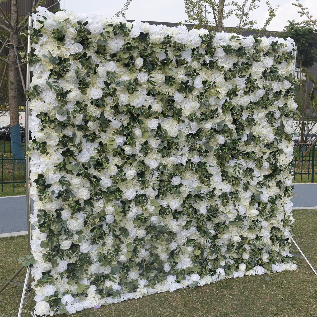 Симулација на цветен ѕид заднина на растителен ѕид Свадбена декорација