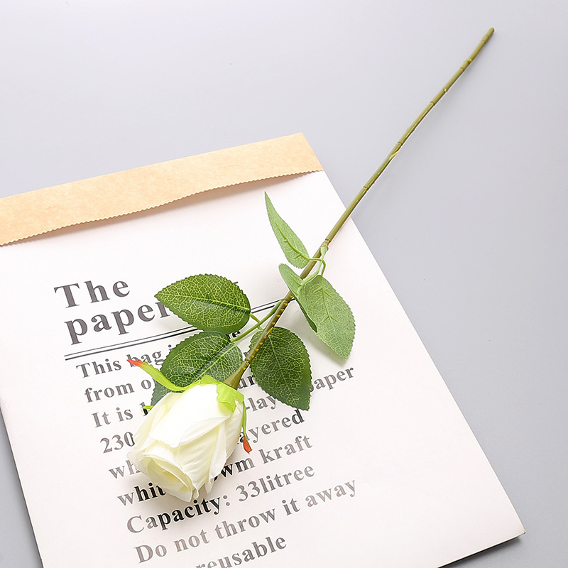 Simulated single rose bouquet silk fabric artificial flower wedding decoration