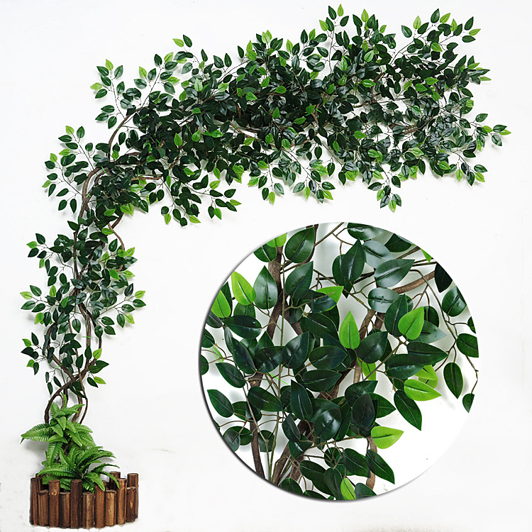 Simulated branches banyan leaves