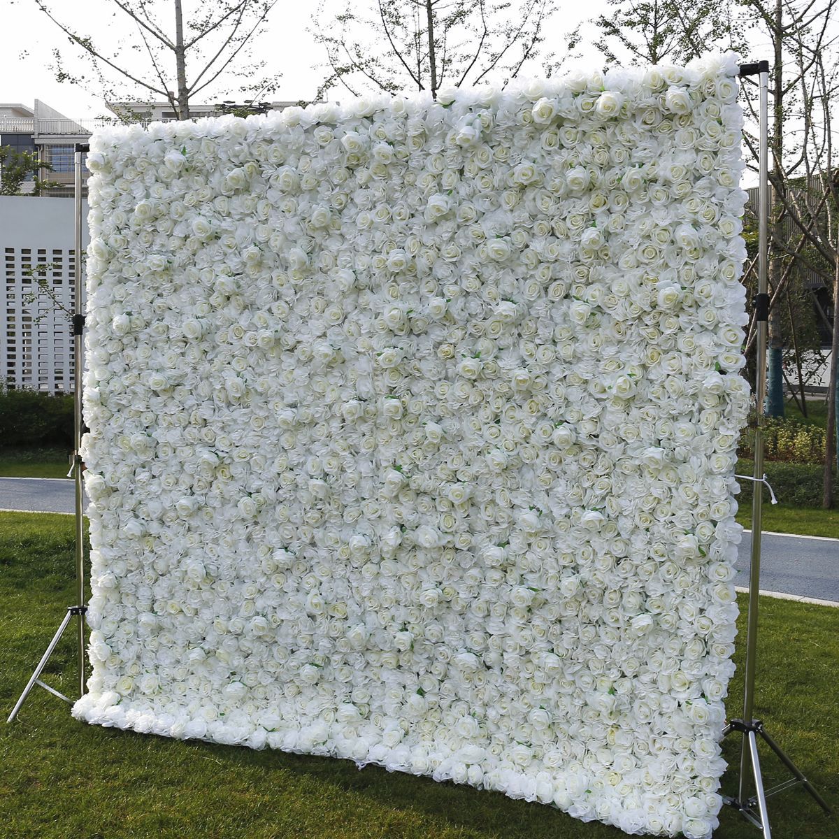 White Dahlia Rose Cloth Bottom Flower Wall Background Wall Wedding Decoration Background Flower Wall