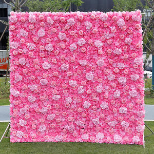 Cloth based flower wall background simulation flower art background decoration flower wall