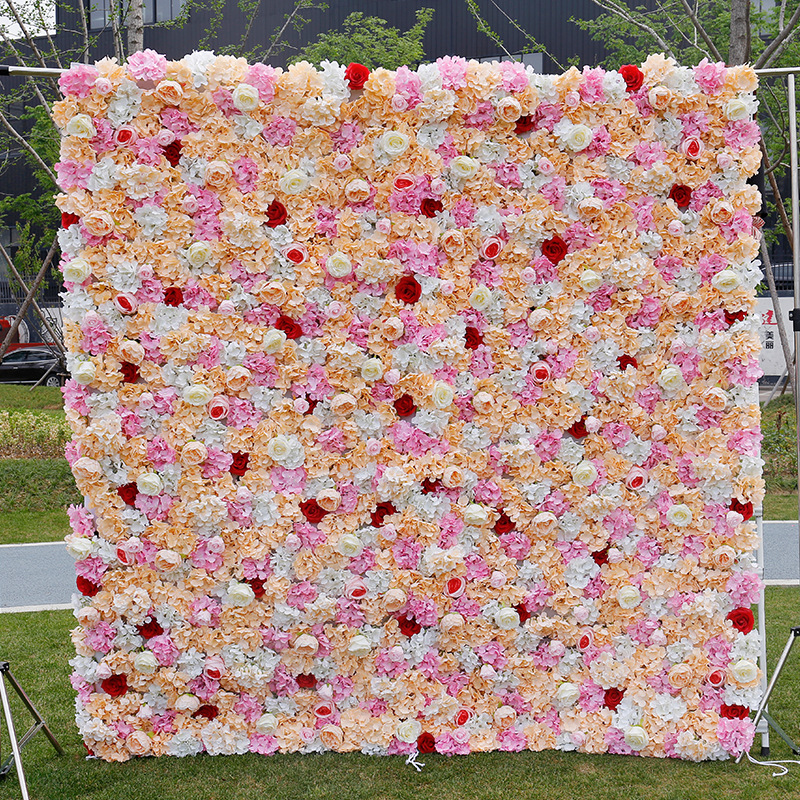 Simulation flower background wall wedding decoration shopping mall window decoration