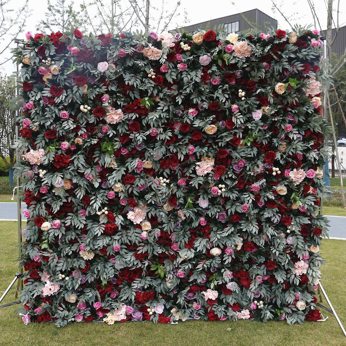 Forest style cloth bottom simulation flower wall