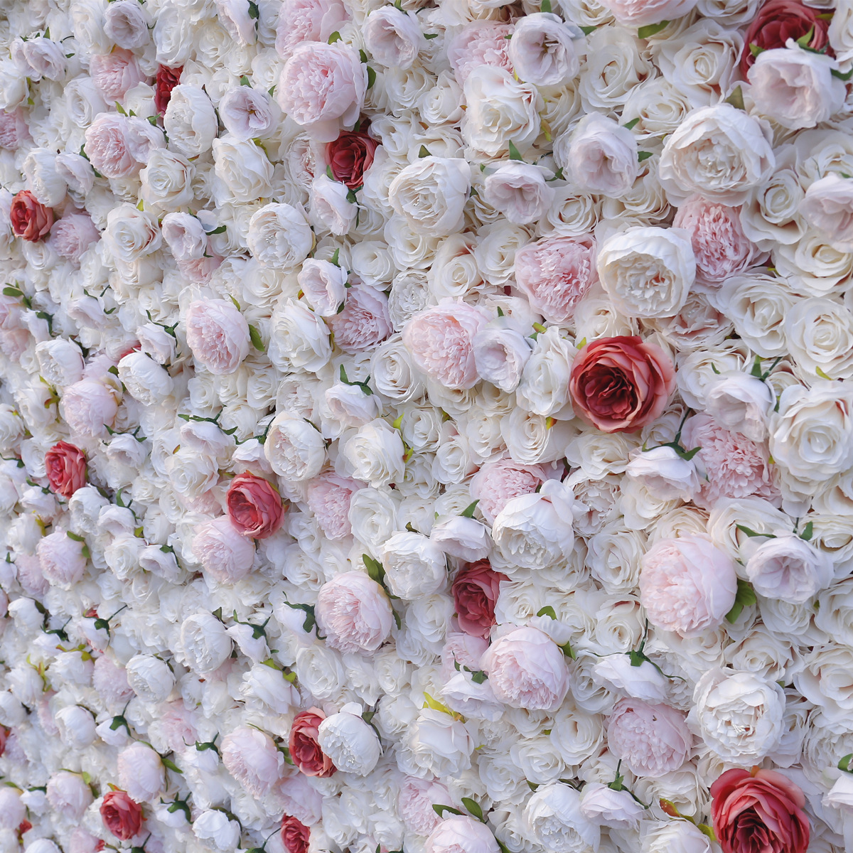  مصنوعی گلابی کپڑے کے نیچے کی نقلی پھولوں کی دیوار کی شادی کی سجاوٹ 