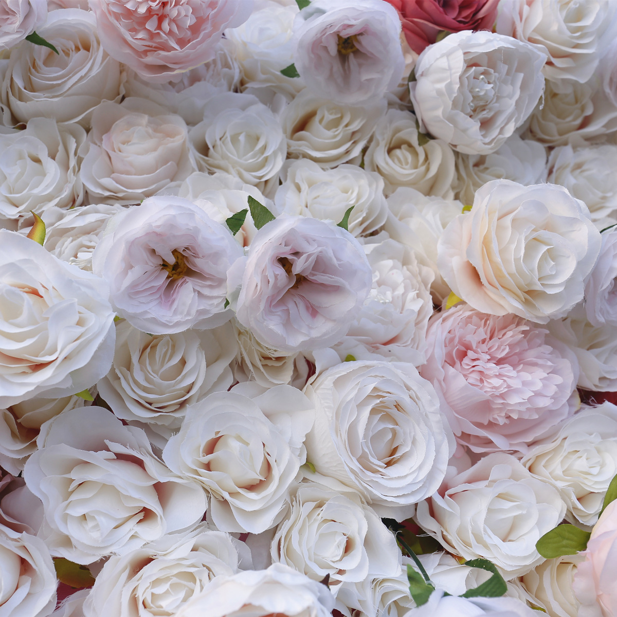  Decor de nuntă de perete de flori de simulare de fund de pânză roz artificială 
