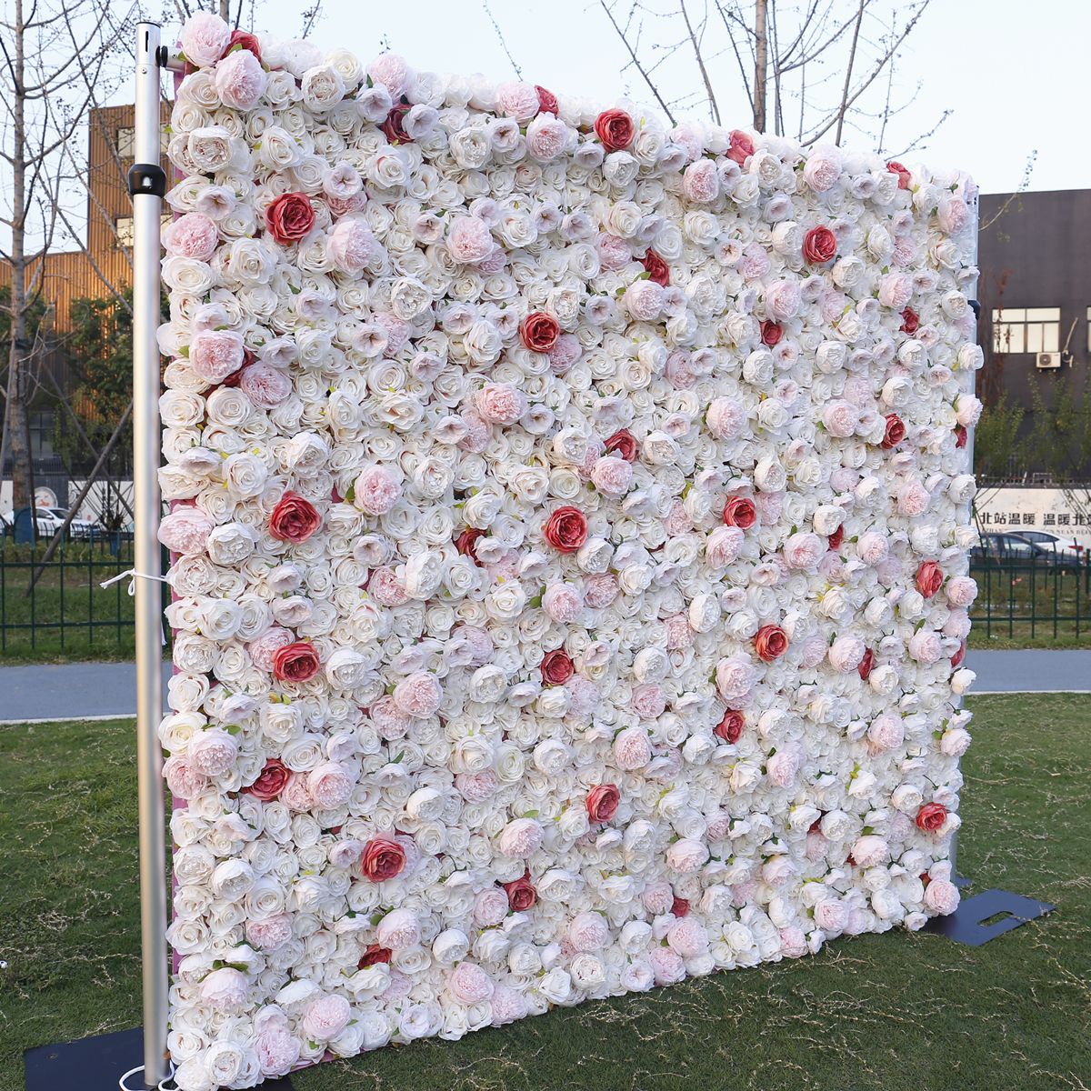  Umelá ružová látková spodná simulácia kvetinová stena svadobná výzdoba 