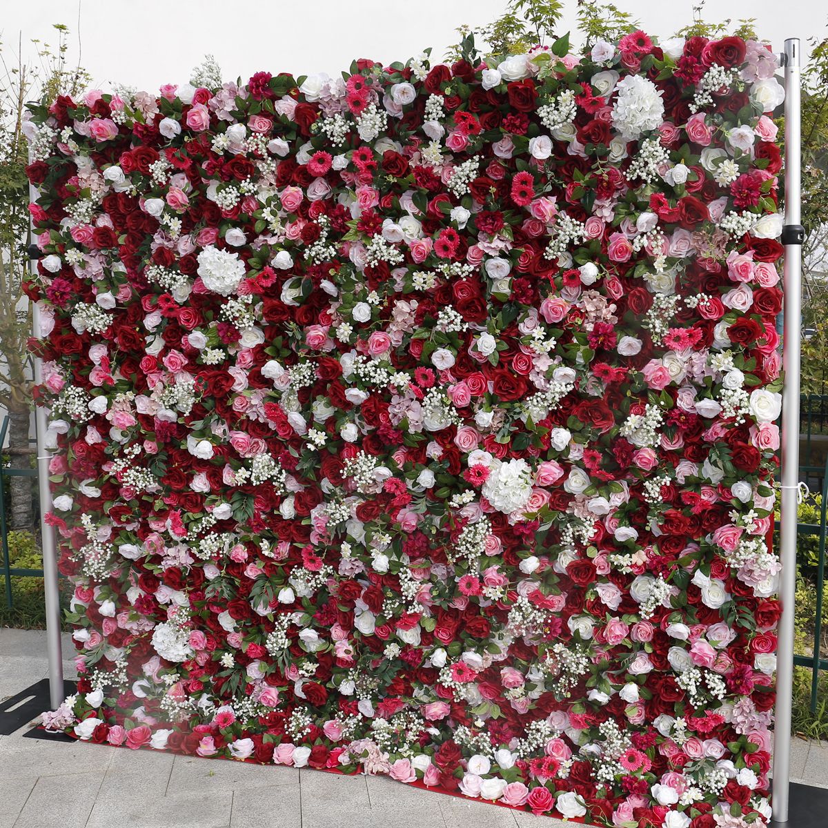 Artificial 5D fabric bottom floral wall