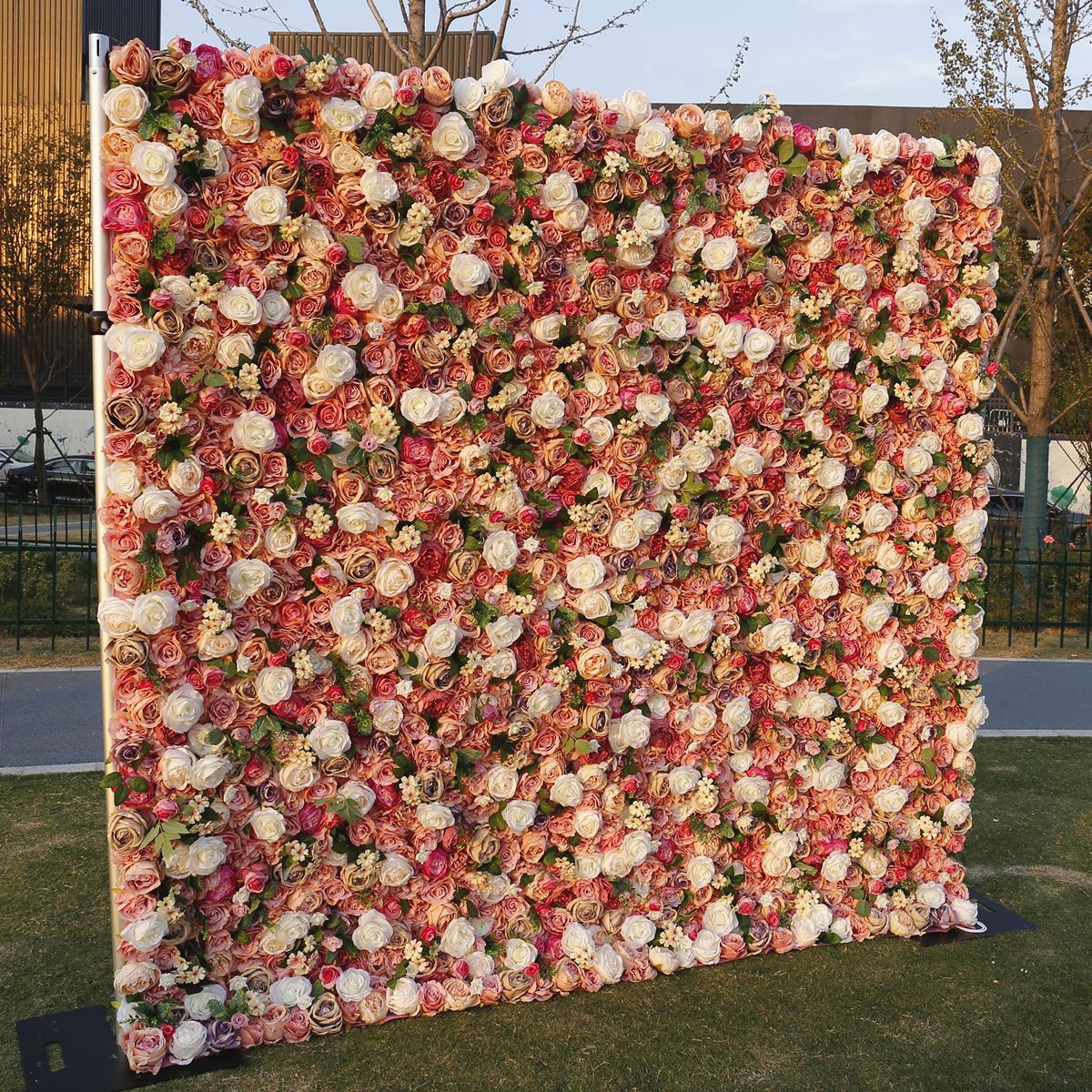  Blumen-Hintergrundwand mit künstlicher Stoffunterseite 