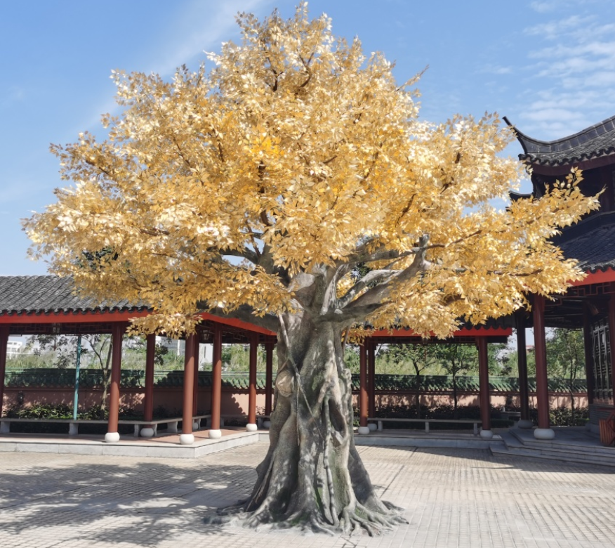 Large Simulated Golden Banyan Tree for Shopping Mall Hotel New Year Holiday