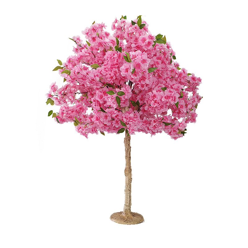 The Most Popular Style High Quality Artificial Sakura Tree Indoor Dining Table Pink Simulation Tree Hotel Wedding Decoration