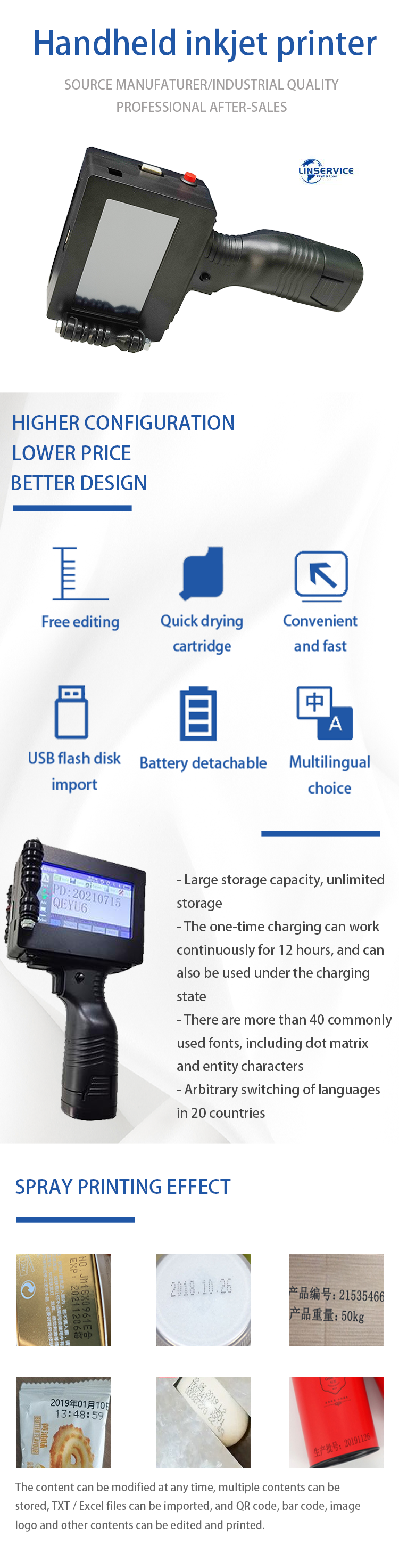 Hand Jet Printer Handheld Inkjet