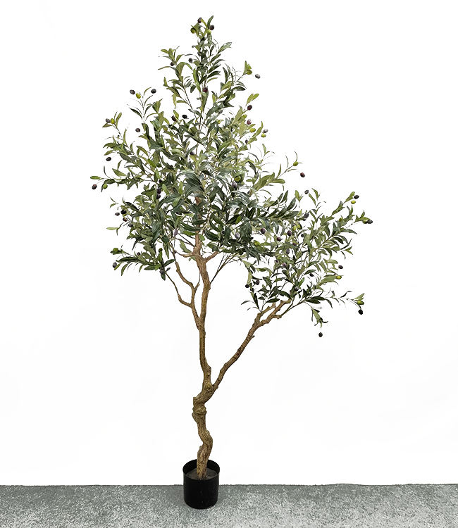 Nordic Style Popular Plastic Leaves Artificial Bonsai Plants 220cm Olive Tree For Shopping Mall Supermarket Store Decor